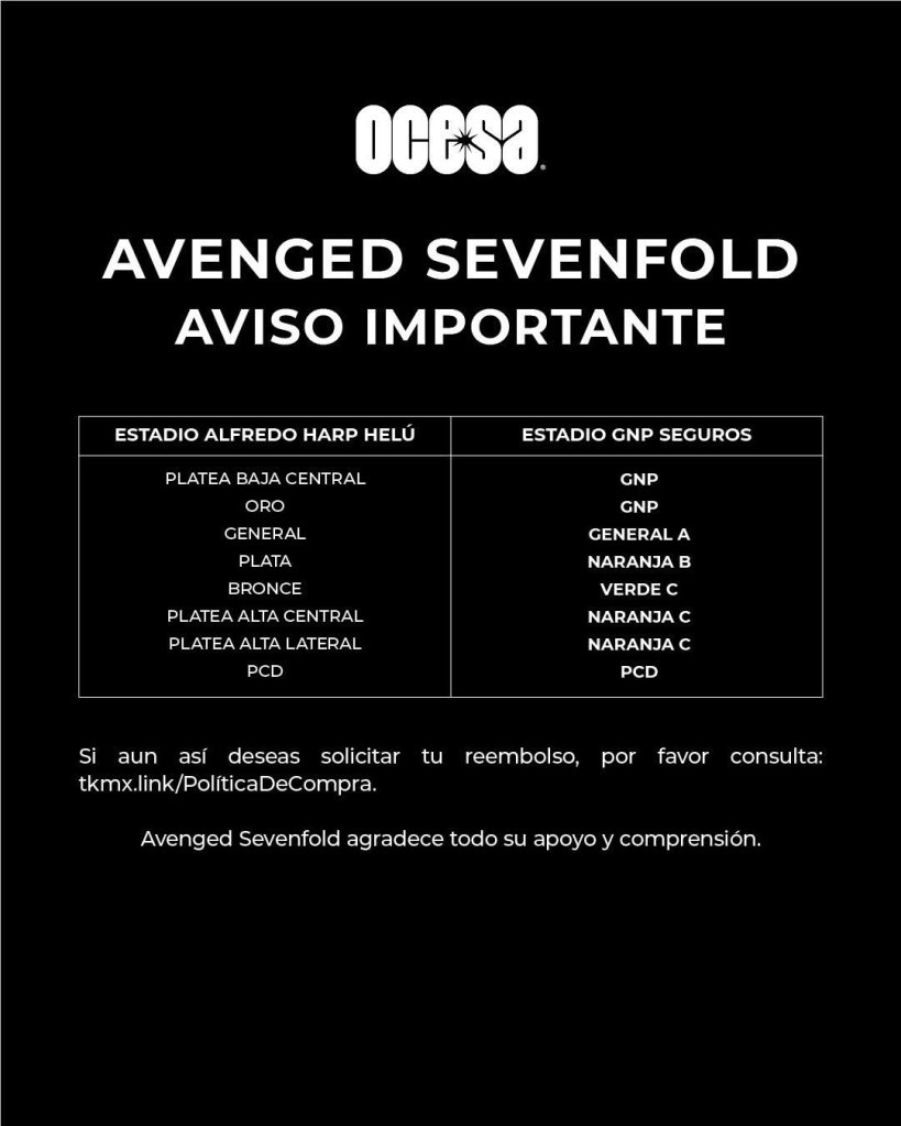 La nueva fecha de Avenged Sevenfold en México significará el show más grande en su carrera.
